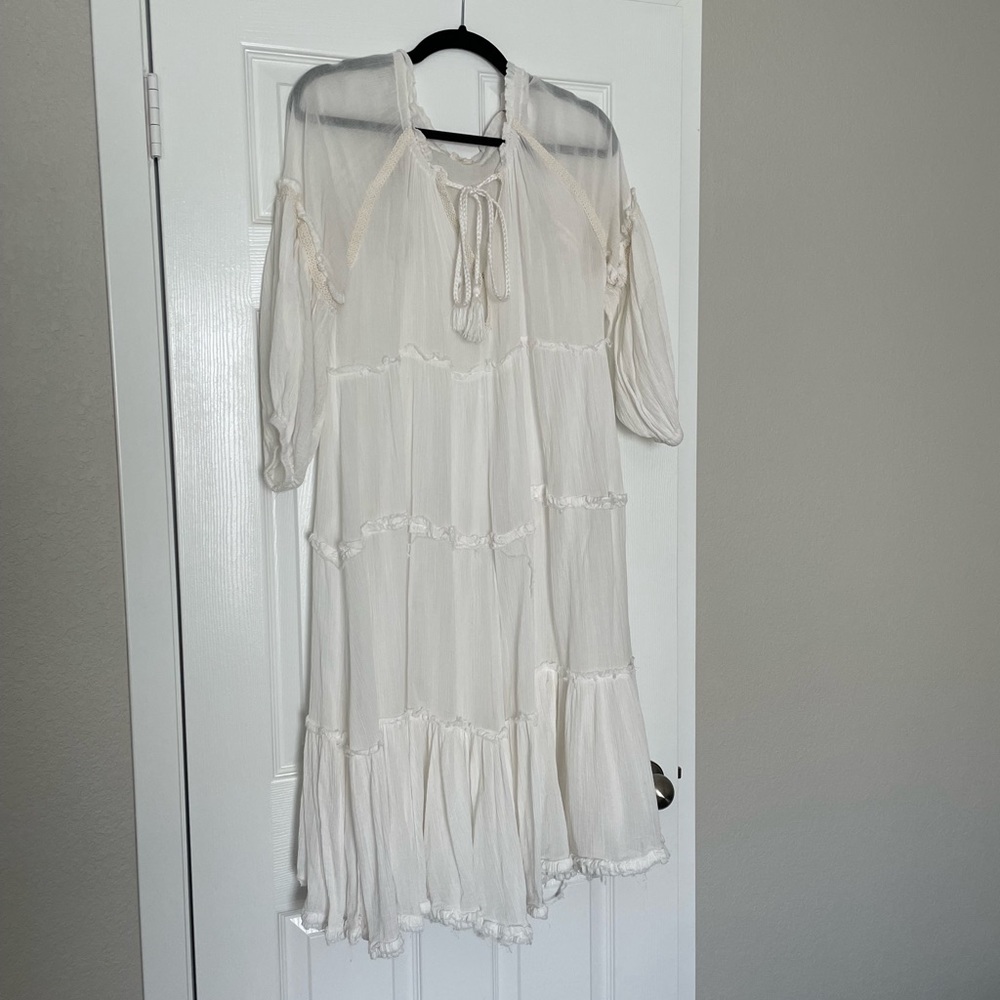 Free people look-a-like White midi dress